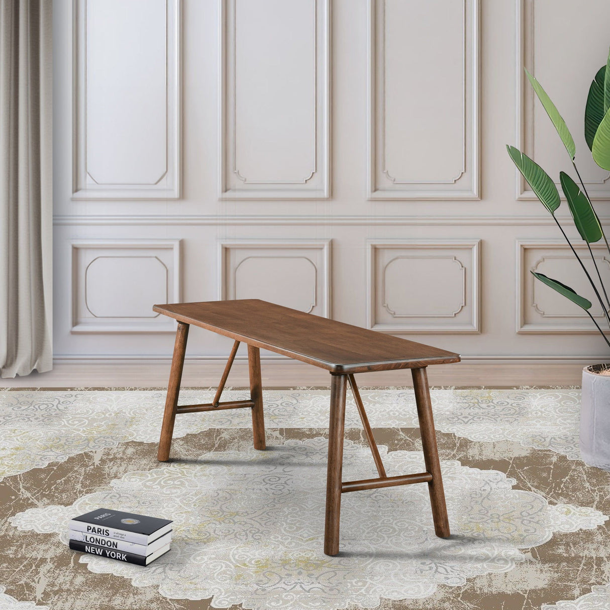 Molly - Bench - Walnut Brown by Ashcroft Furniture | Bel Furniture