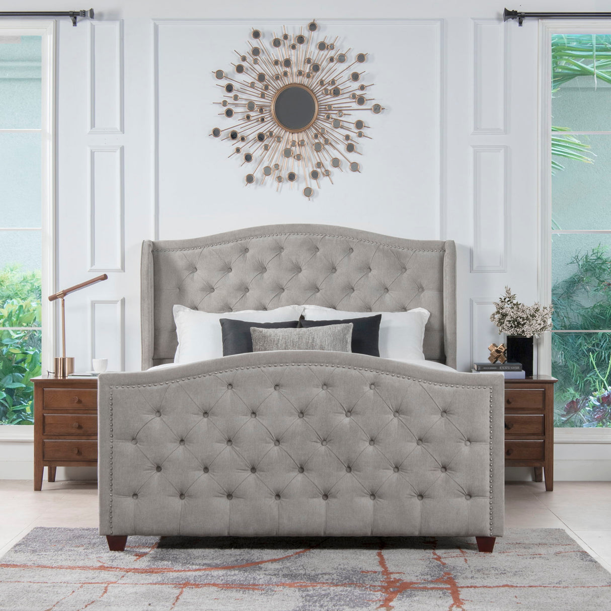 Marcella - Upholstered Shelter Headboard Bed Set by Jennifer Taylor Home | Bel Furniture