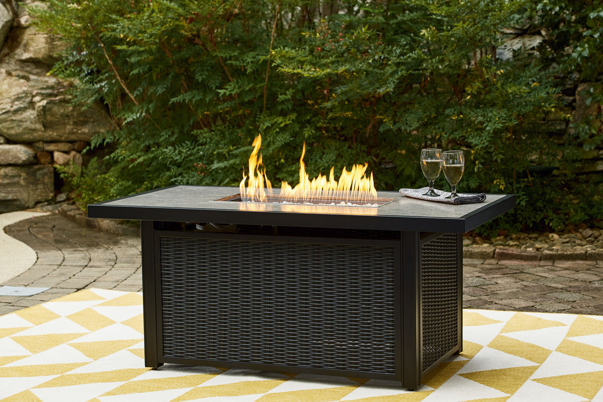 Beachcroft - Rectangular Fire Pit Table by Signature Design by Ashley® | Bel Furniture