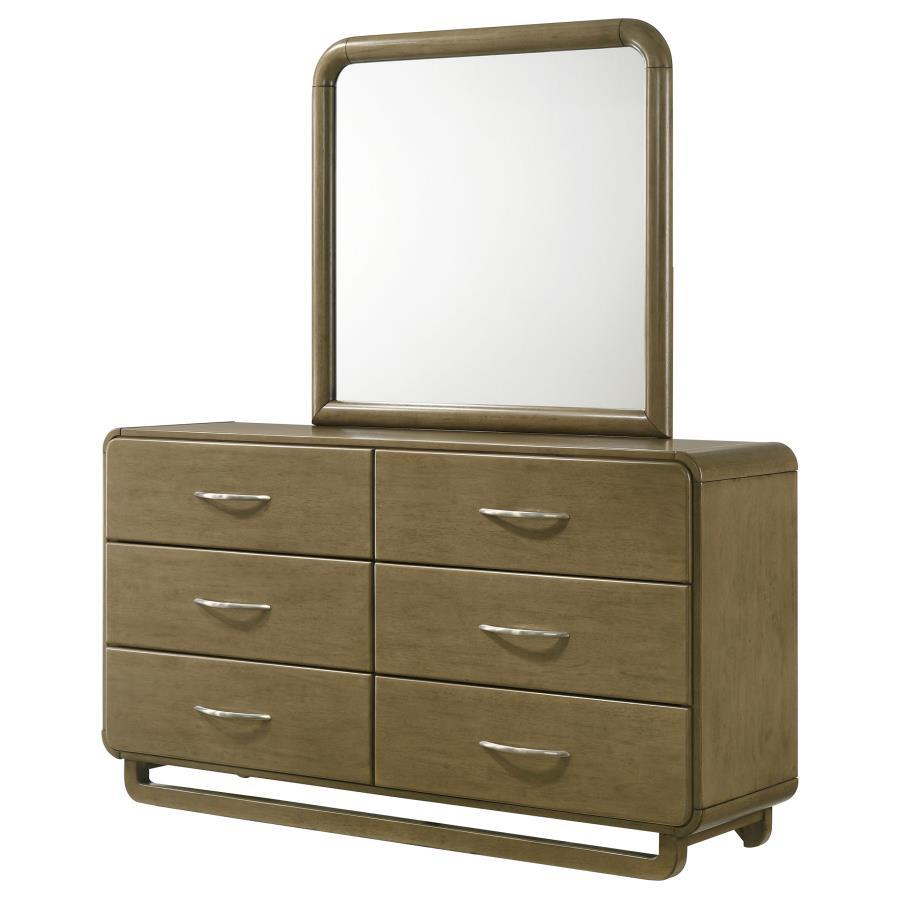 Amsbury - 6-Drawer Dresser And Mirror - Nutmeg by Coaster Fine Furniture | Bel Furniture