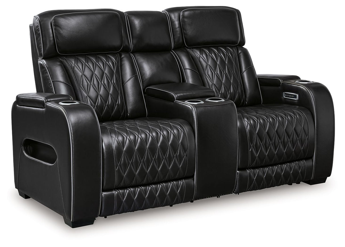 Boyington - Black - 2 Pc. - Power Reclining Sofa And Loveseat by Signature Design by Ashley® | Bel Furniture