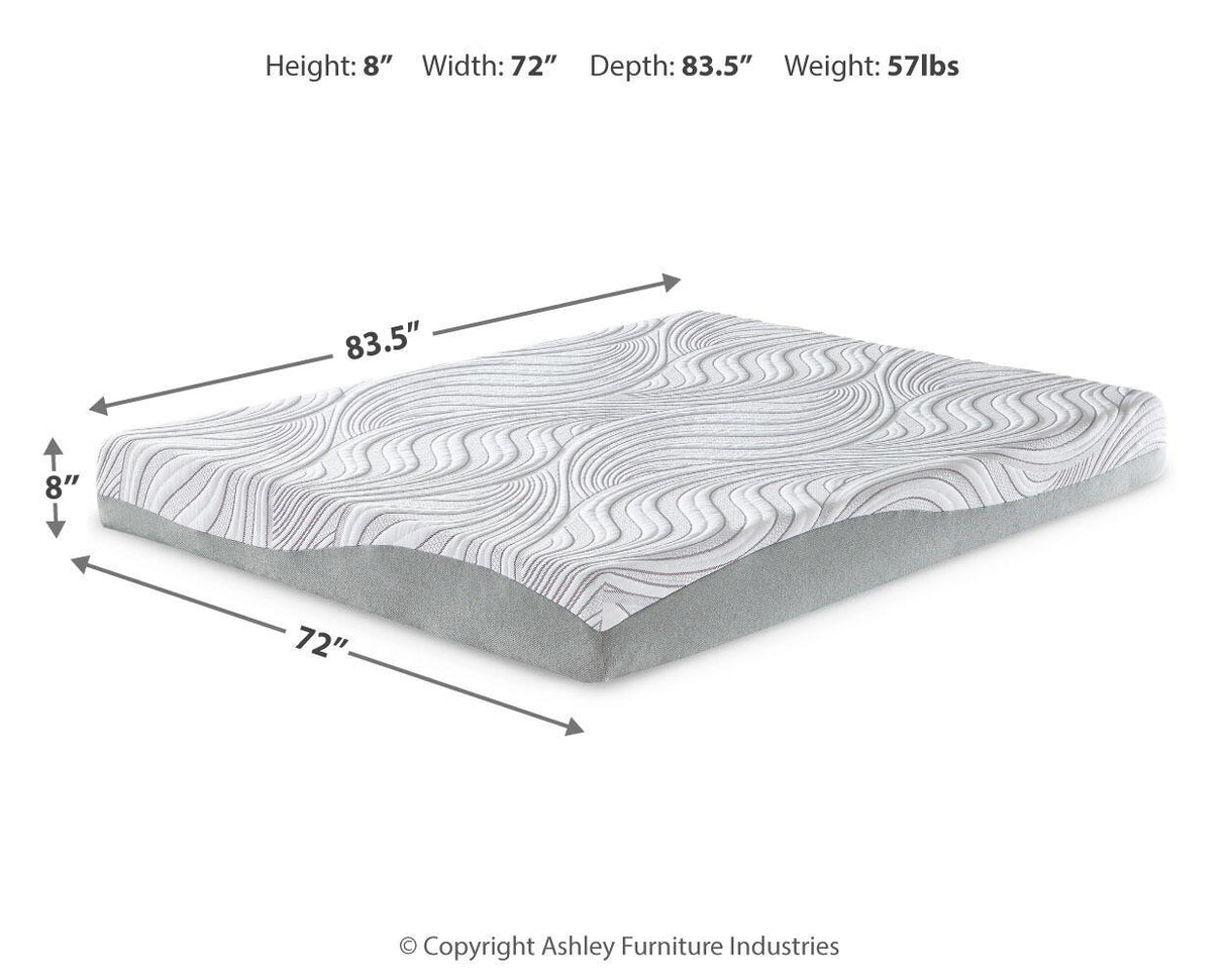 8 Inch Memory Foam - California King Mattress - White