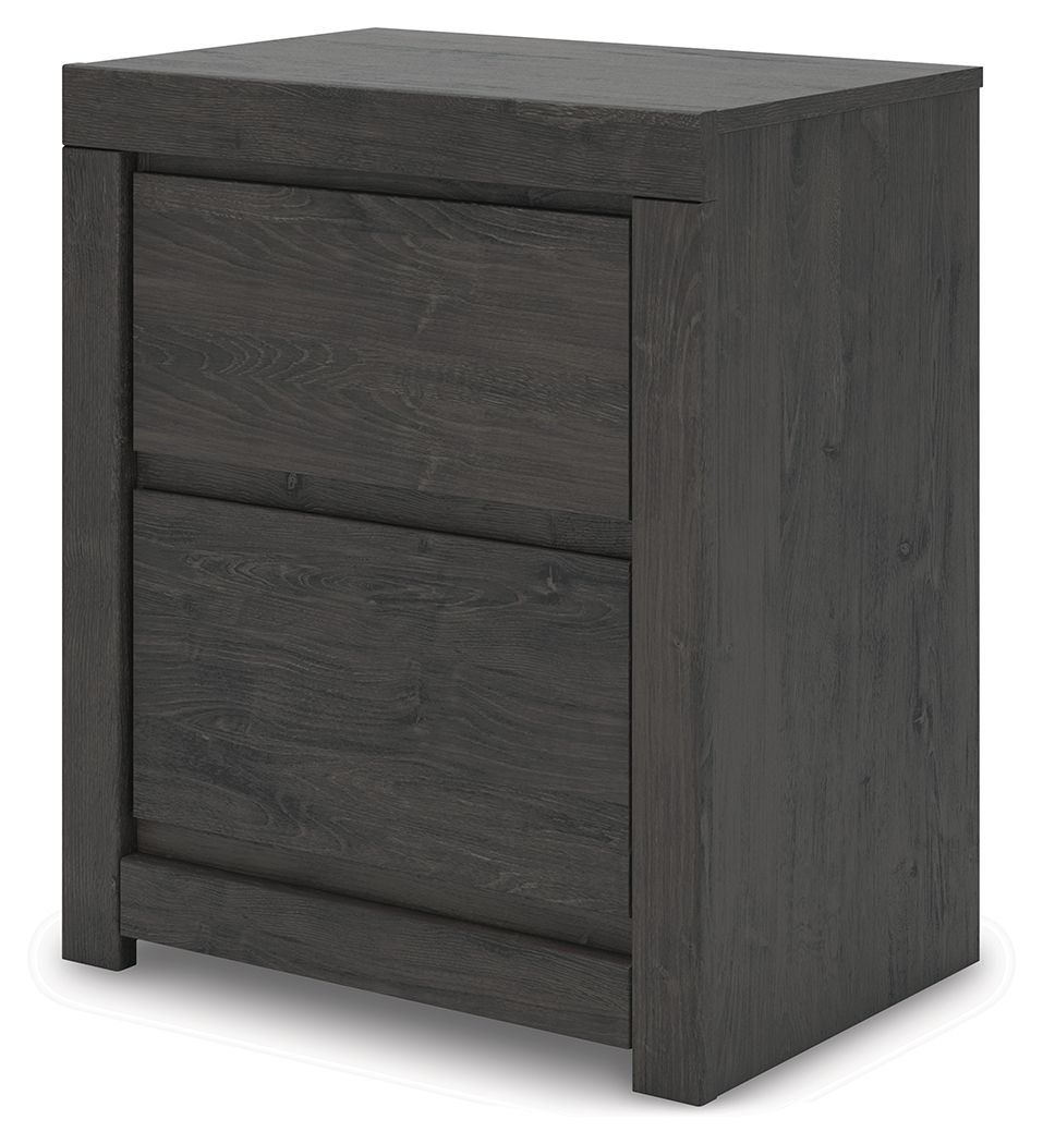 Fraluna - Charcoal - Two Drawer Night Stand by Signature Design by Ashley® | Bel Furniture
