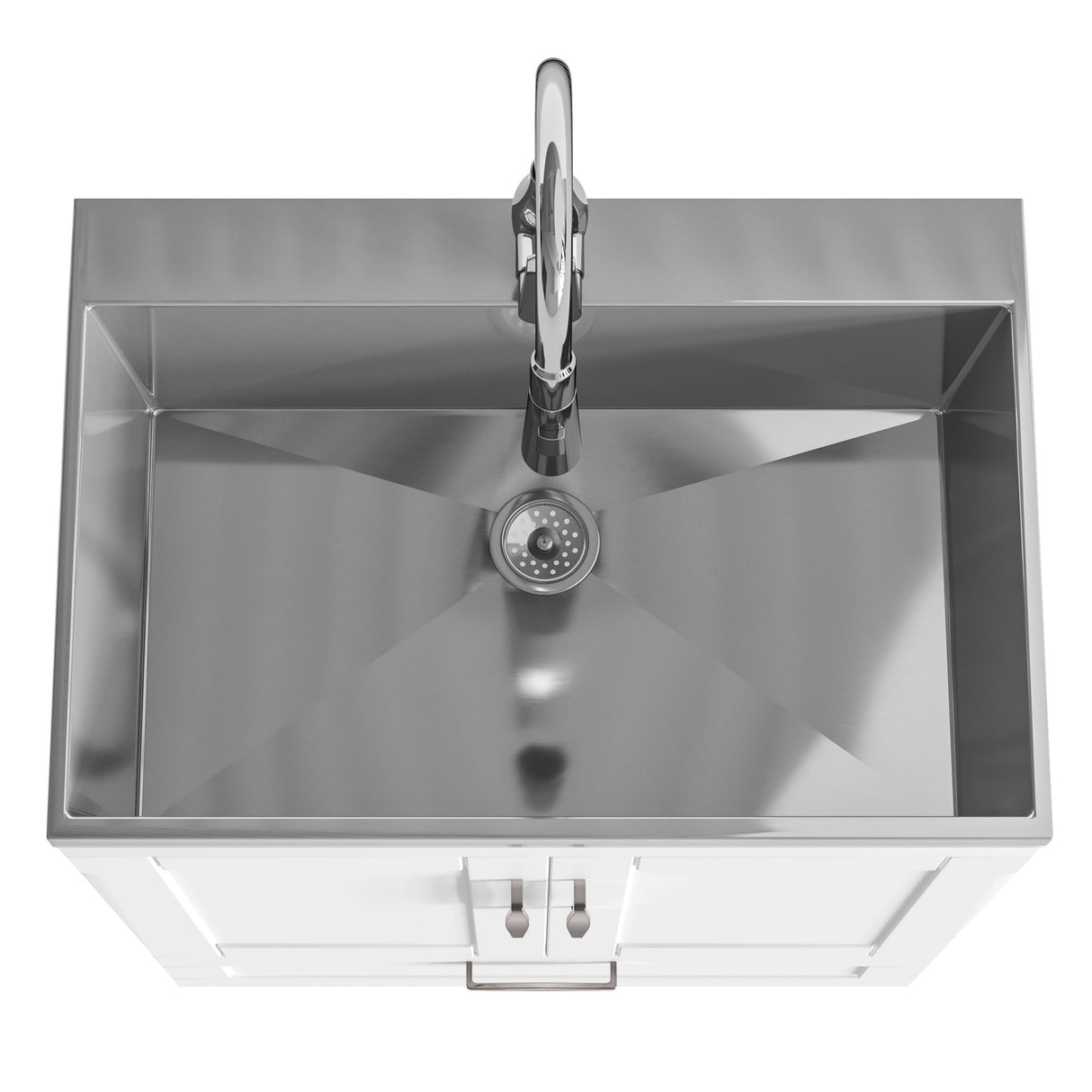 Reed - Deluxe Laundry Cabinet With Pull-Out Faucet And Stainless Steel Sink