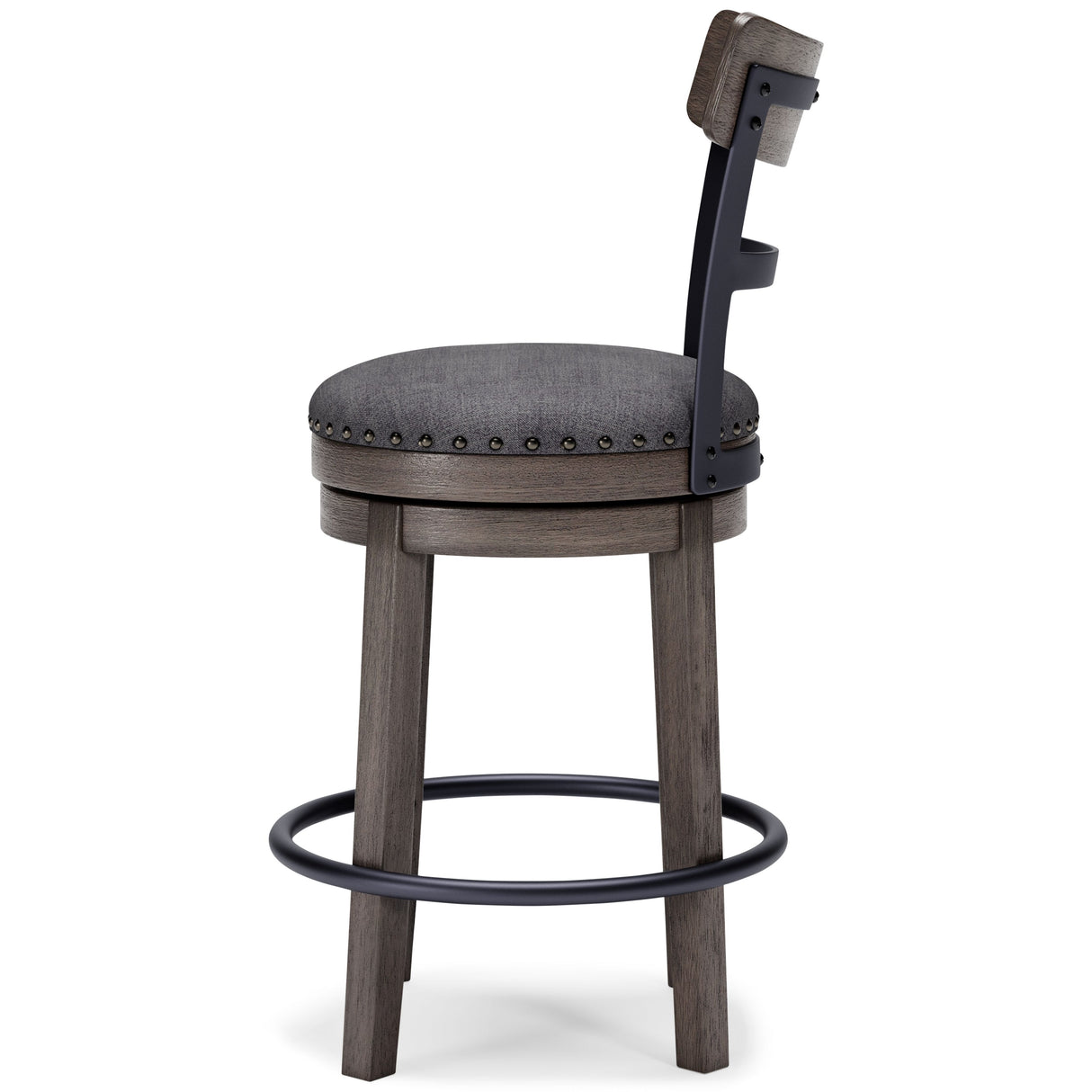 Caitbrook - Gray - UPH Swivel Barstool by Signature Design by Ashley® | Bel Furniture