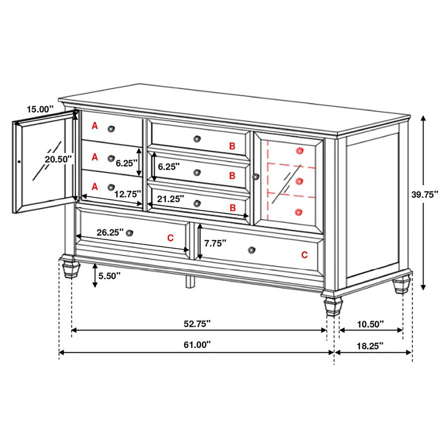Sandy Beach - Panel Bedroom Set