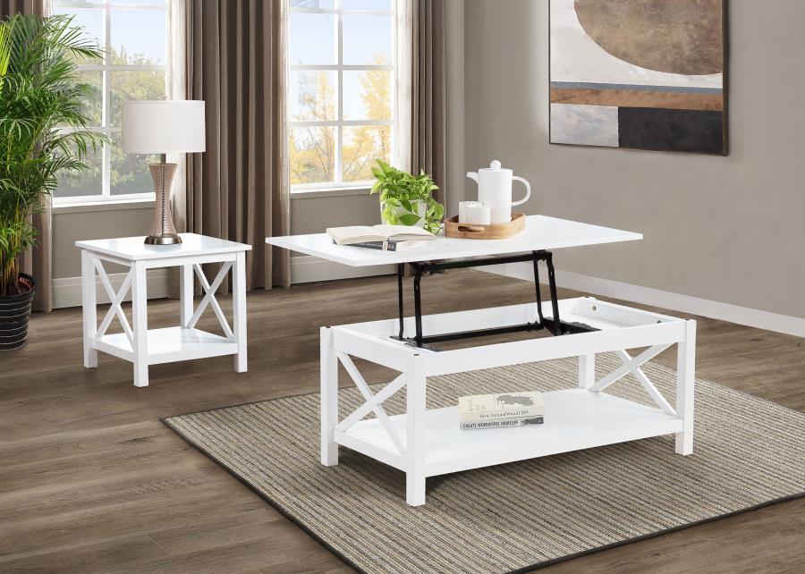 Skyview - 44" Rectangular Lift Top Coffee Table - White