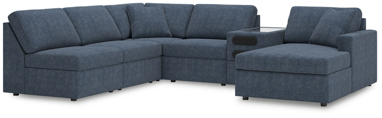 Modmax - Ink - Sectional Blue 6 Pc. Sectional With Raf Corner Chaise And Audio Console by Signature Design by Ashley® | Bel Furniture