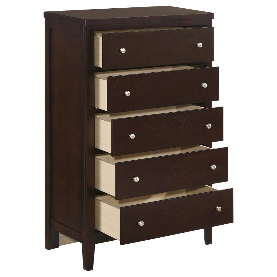 Carlton - 5-Drawer Bedroom Chest - Cappuccino