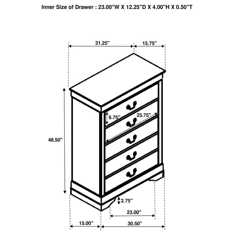 Louis Philippe - Five-drawer Chest