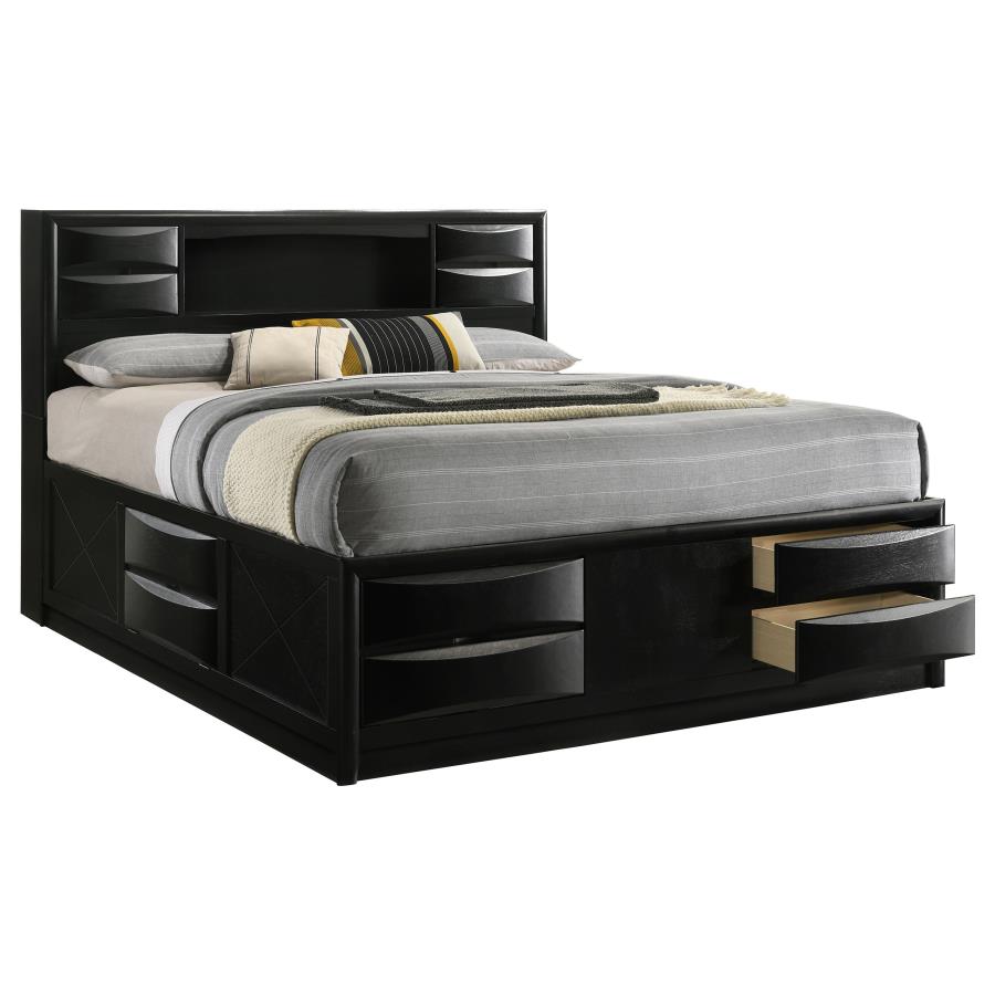 Briana - Wood Storage Bookcase Bed
