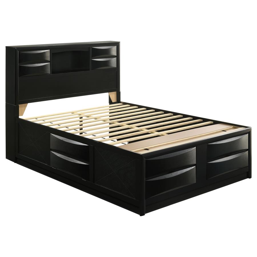 Briana - Wood Storage Bookcase Bed