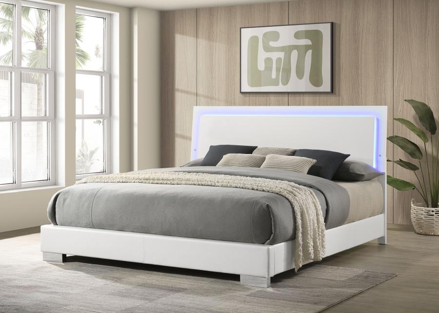 Felicity - Wood LED Panel Bed