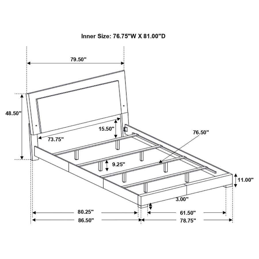 Felicity - Wood LED Panel Bed