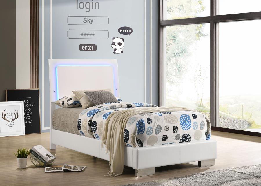 Felicity - Wood LED Panel Bed