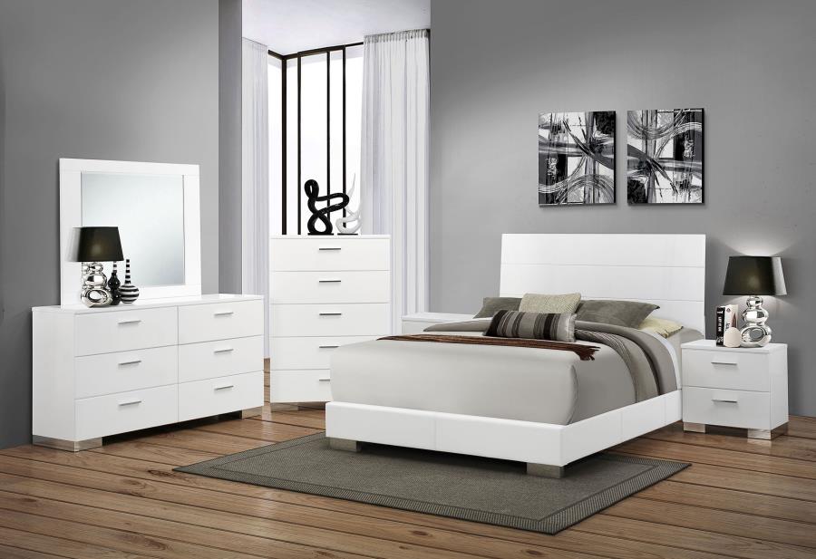 Felicity Bedroom Set White High Gloss