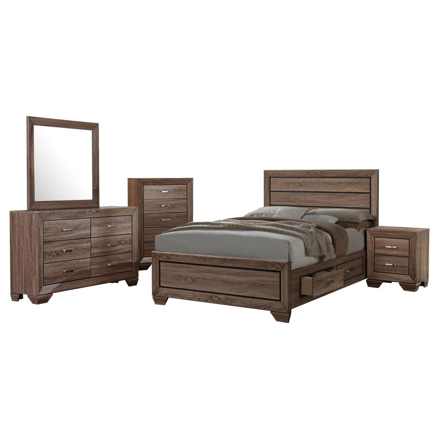 Kauffman - Transitional High Headboard Panel Bed Bedroom Set