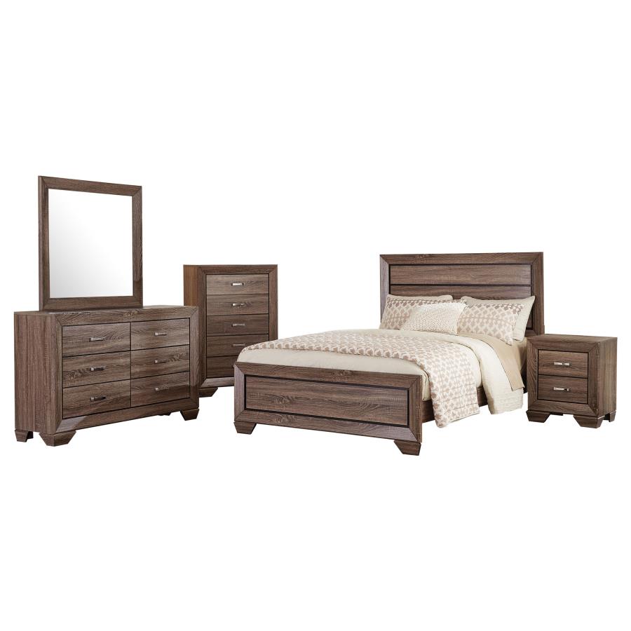 Kauffman - Transitional High Headboard Panel Bed Bedroom Set