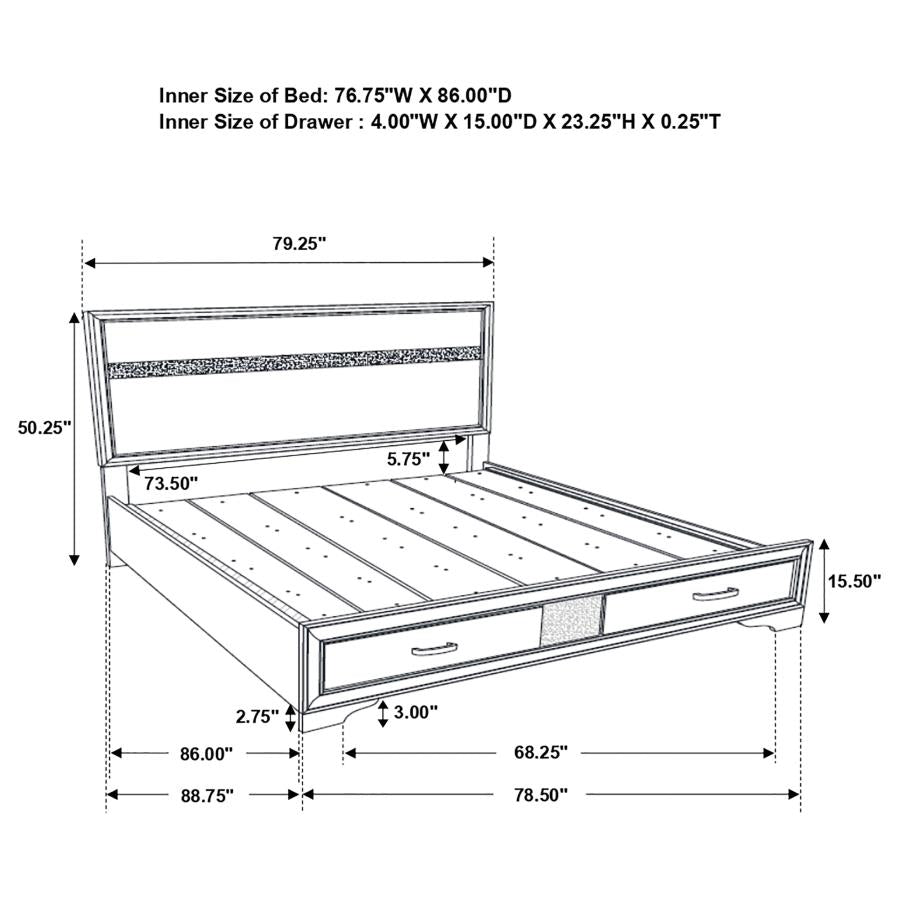 Miranda - Storage Wood Panel Bed