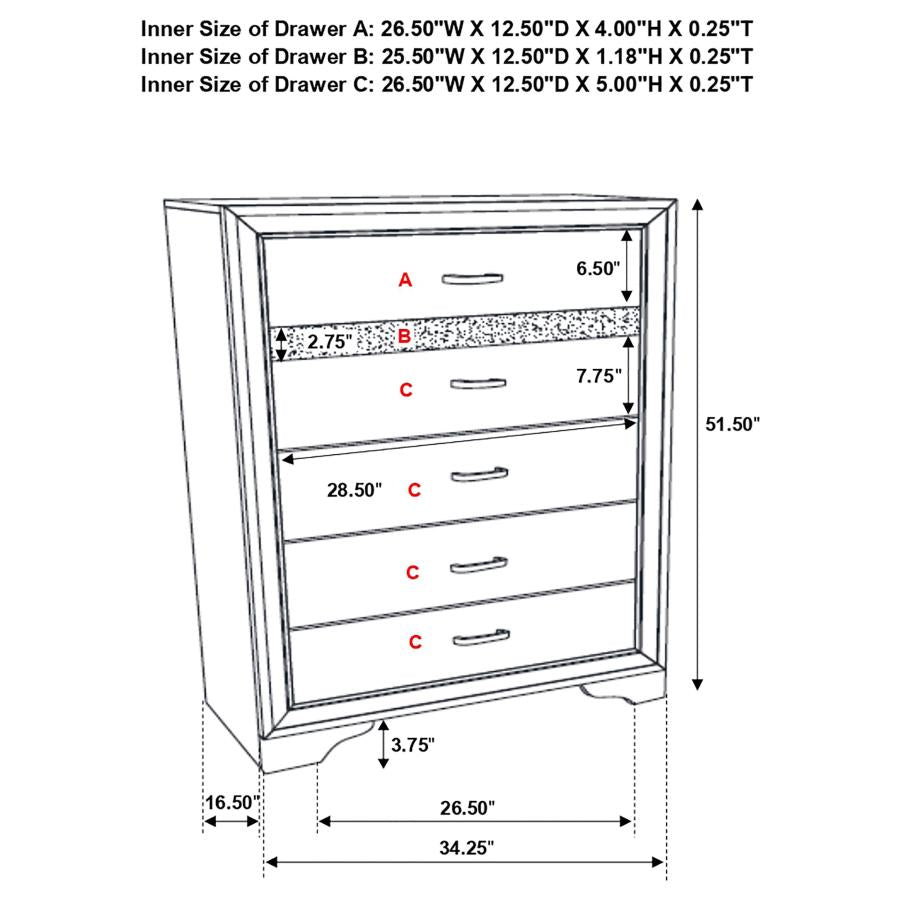 Miranda - 5-Drawer Bedroom Chest