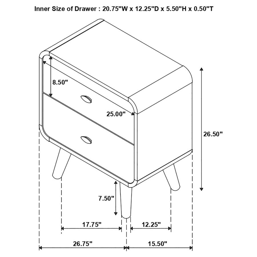Robyn - 2-Drawer Nightstand