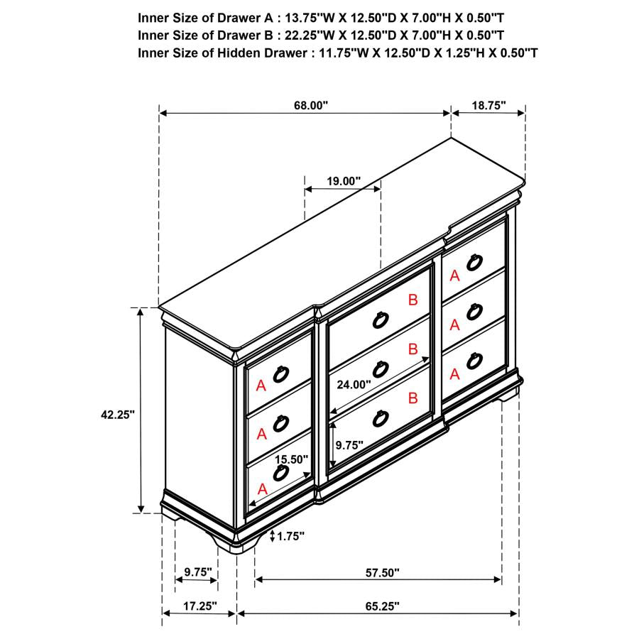 Garland - 11-Drawer Bedroom Dresser Cabinet