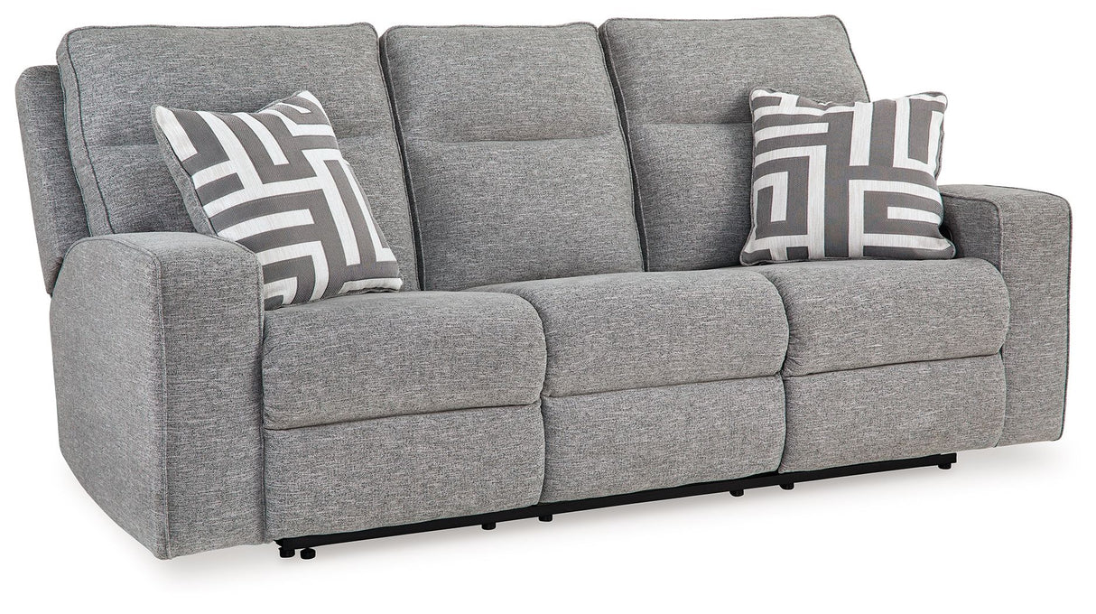 Biscoe - Pewter - Power Reclining Sofa With Adj Headrest by Signature Design by Ashley® | Bel Furniture