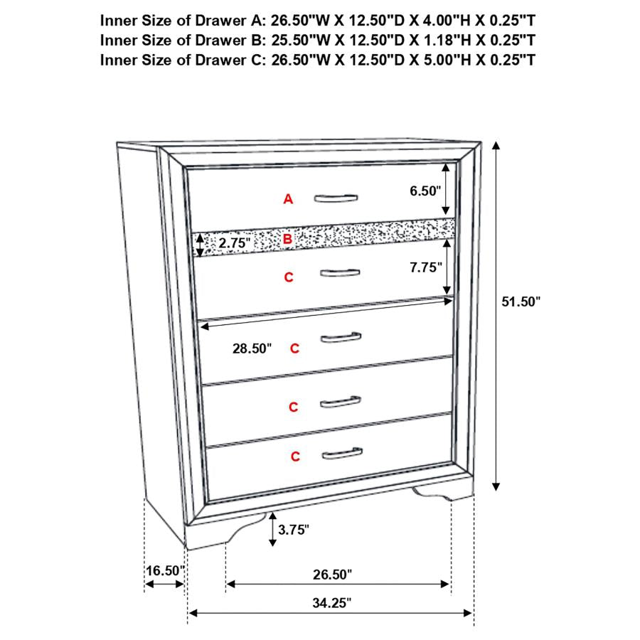 Miranda - 5-Drawer Bedroom Chest