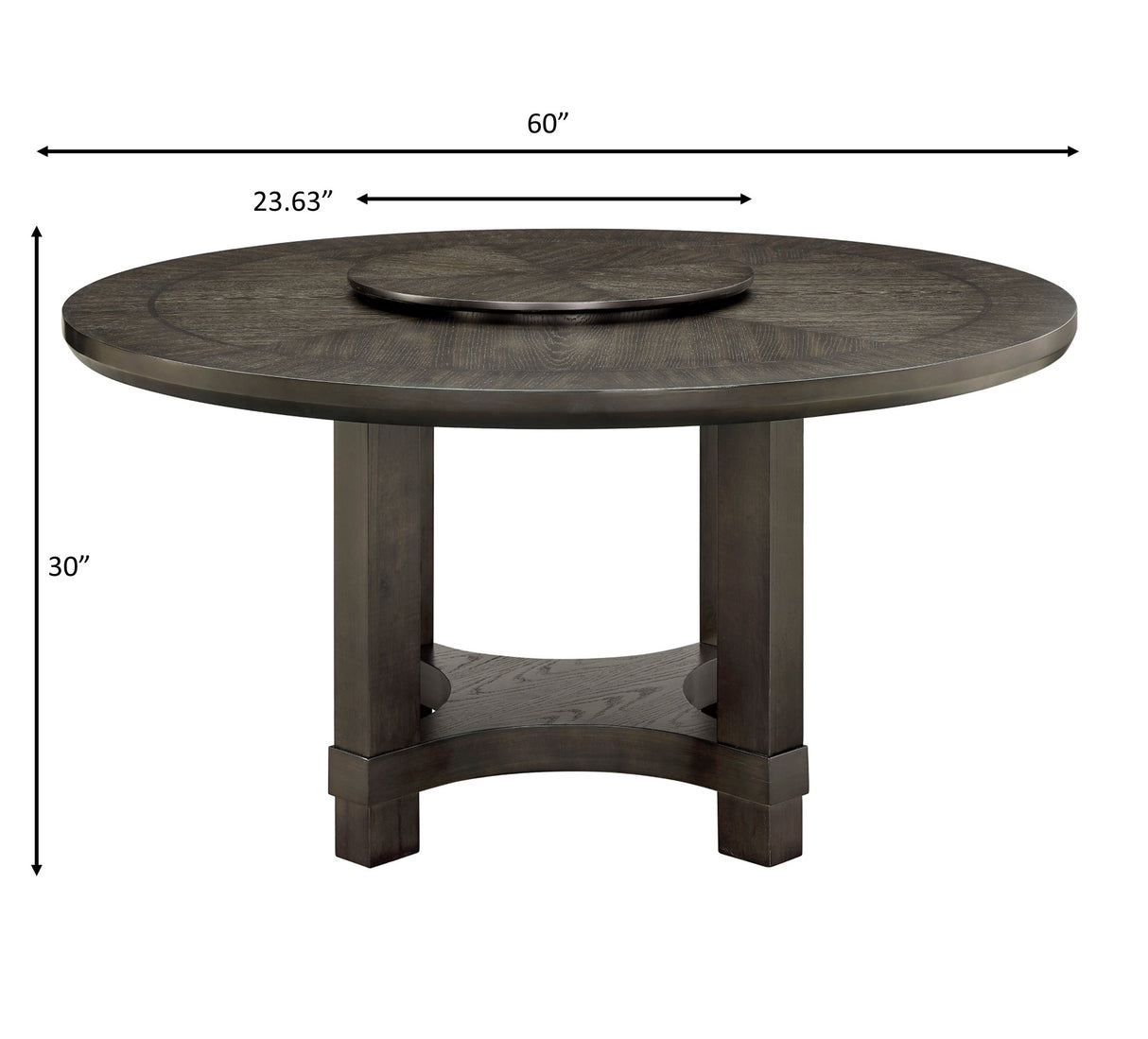 Jeffries - Round Table With Lazy Susan - Espresso