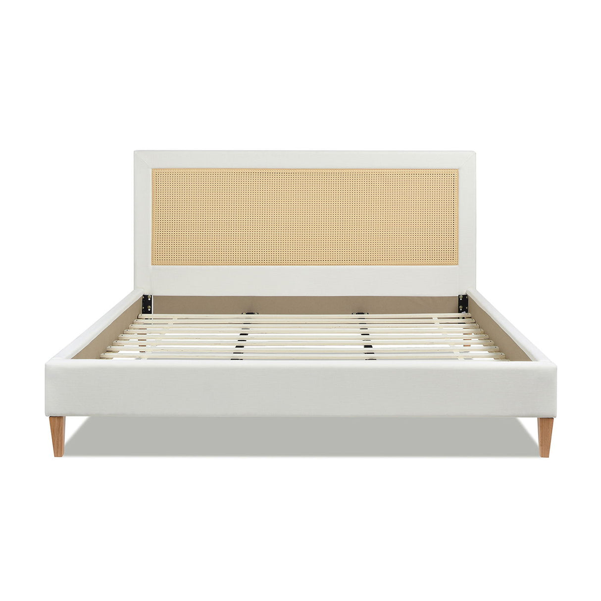 Haley - Upholstered Cane Back Platform Bed by Jennifer Taylor Home | Bel Furniture