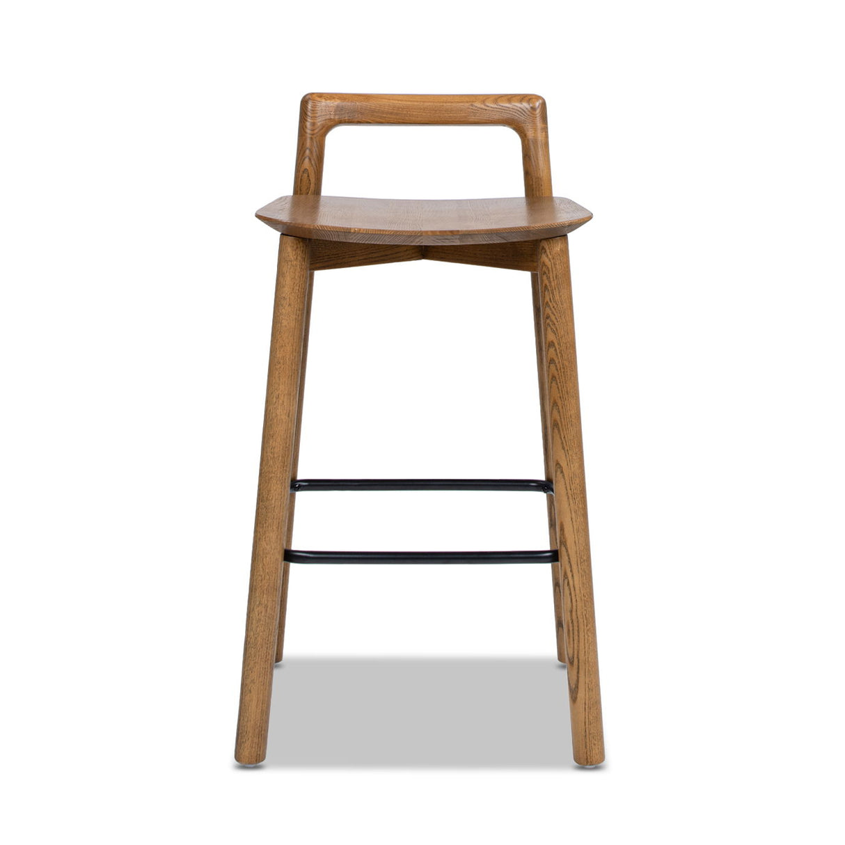 Sven - Modern Minimalist Low Back Counter Stool - Dark Brown Walnut by Jennifer Taylor Home | Bel Furniture