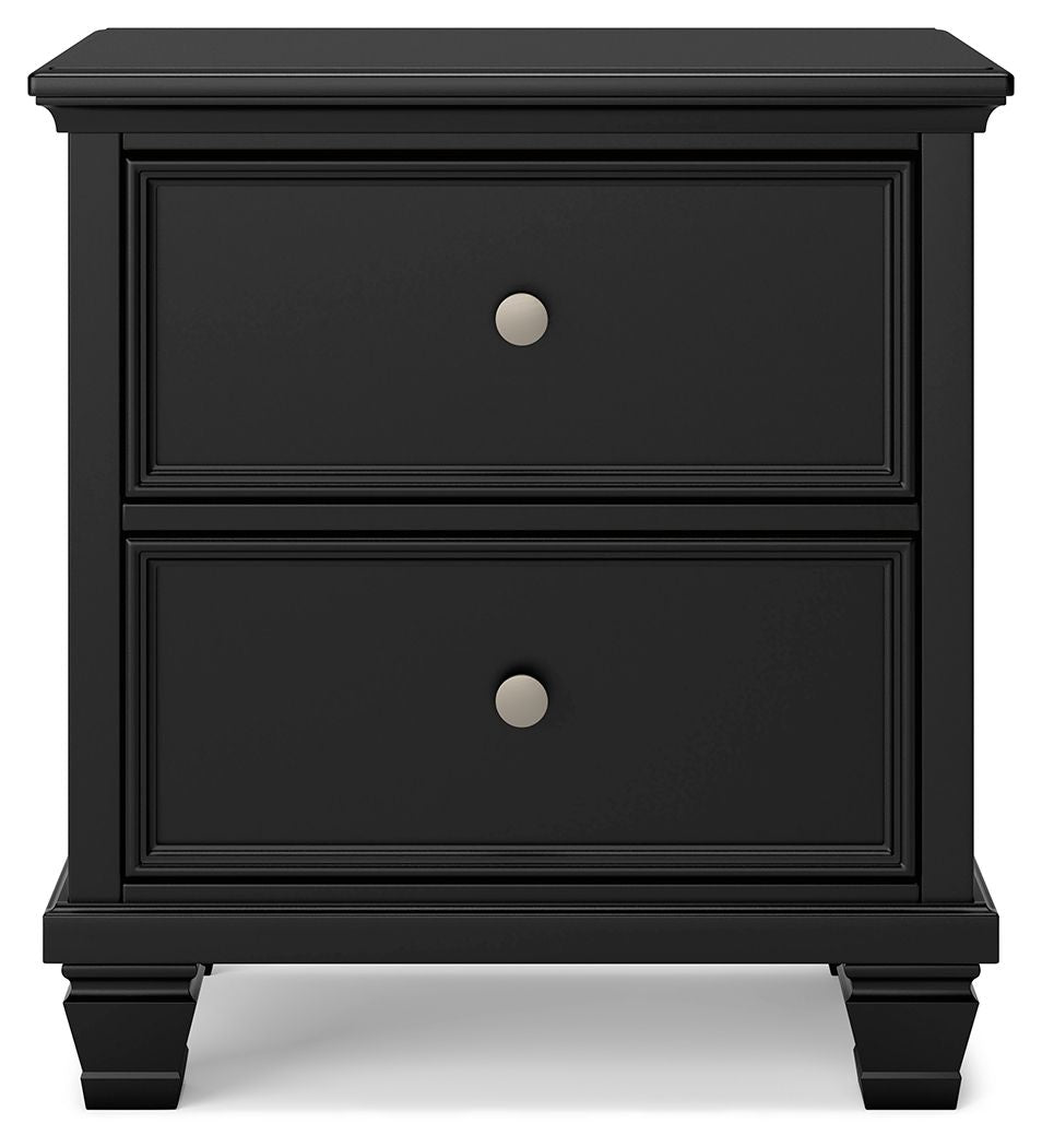 Lanolee - Black - Two Drawer Nightstand by Signature Design by Ashley® | Bel Furniture