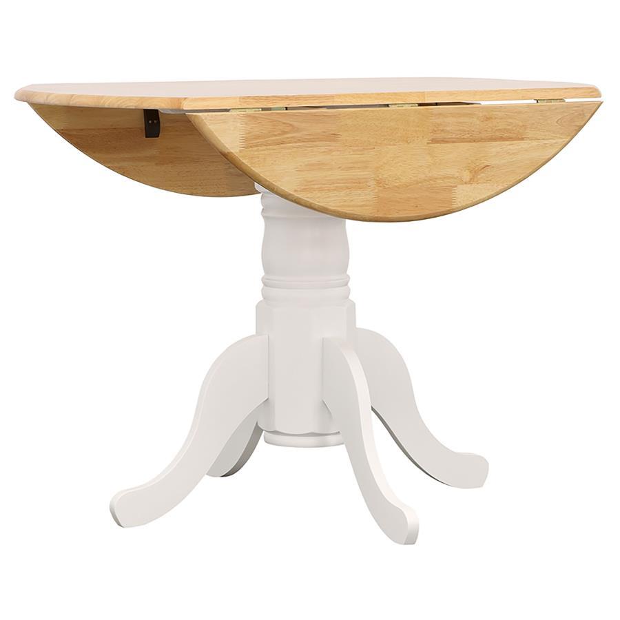 Allison - 5 Piece Round Drop Leaf Dining Table Set - White by CoasterEveryday | Bel Furniture