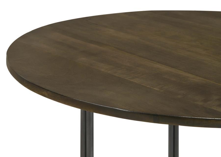 Yaritza - Round Mango Wood Coffee Table - Natural And Gunmetal by CoasterEssence | Bel Furniture
