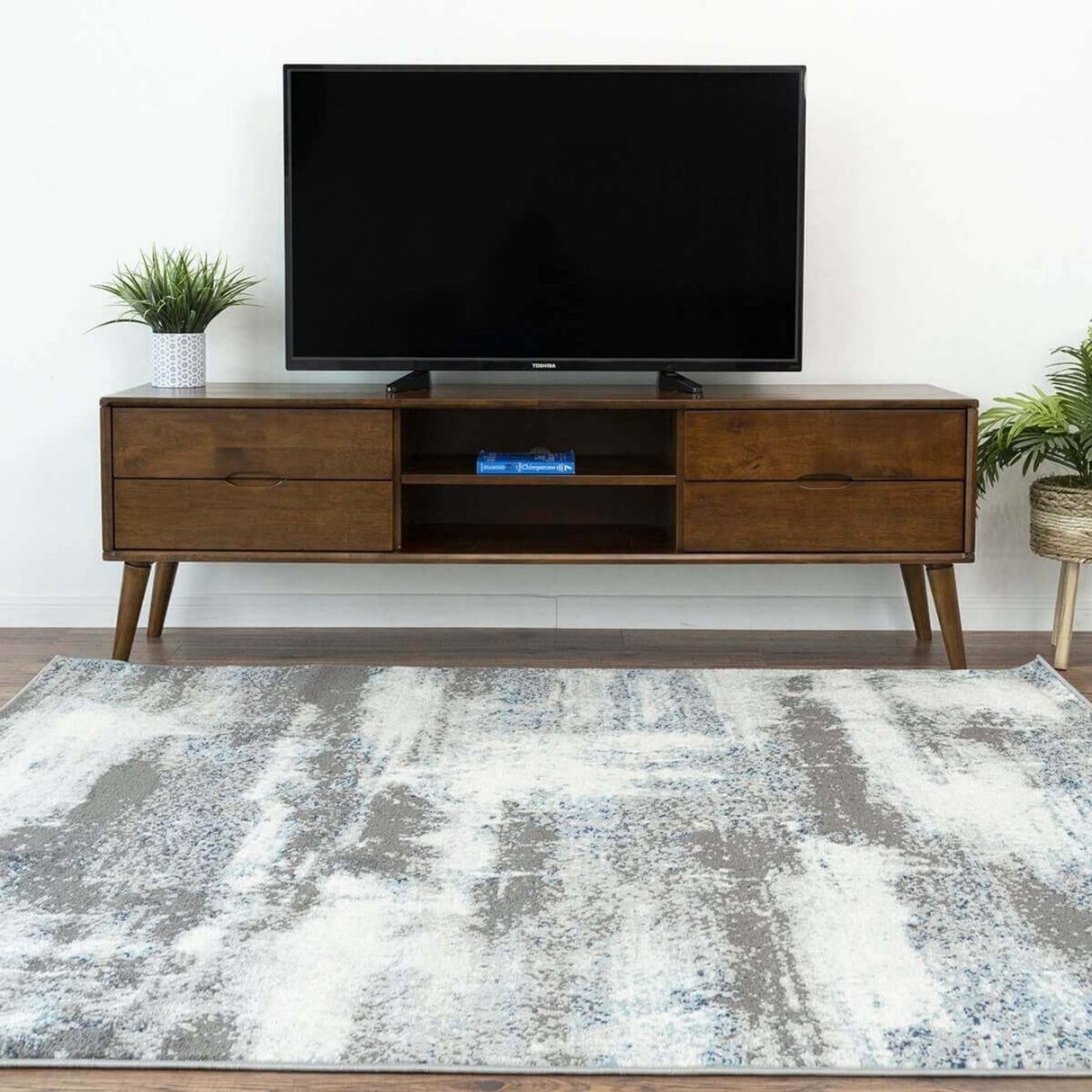 Adrian - TV Stand - Walnut Brown by Ashcroft Furniture | Bel Furniture