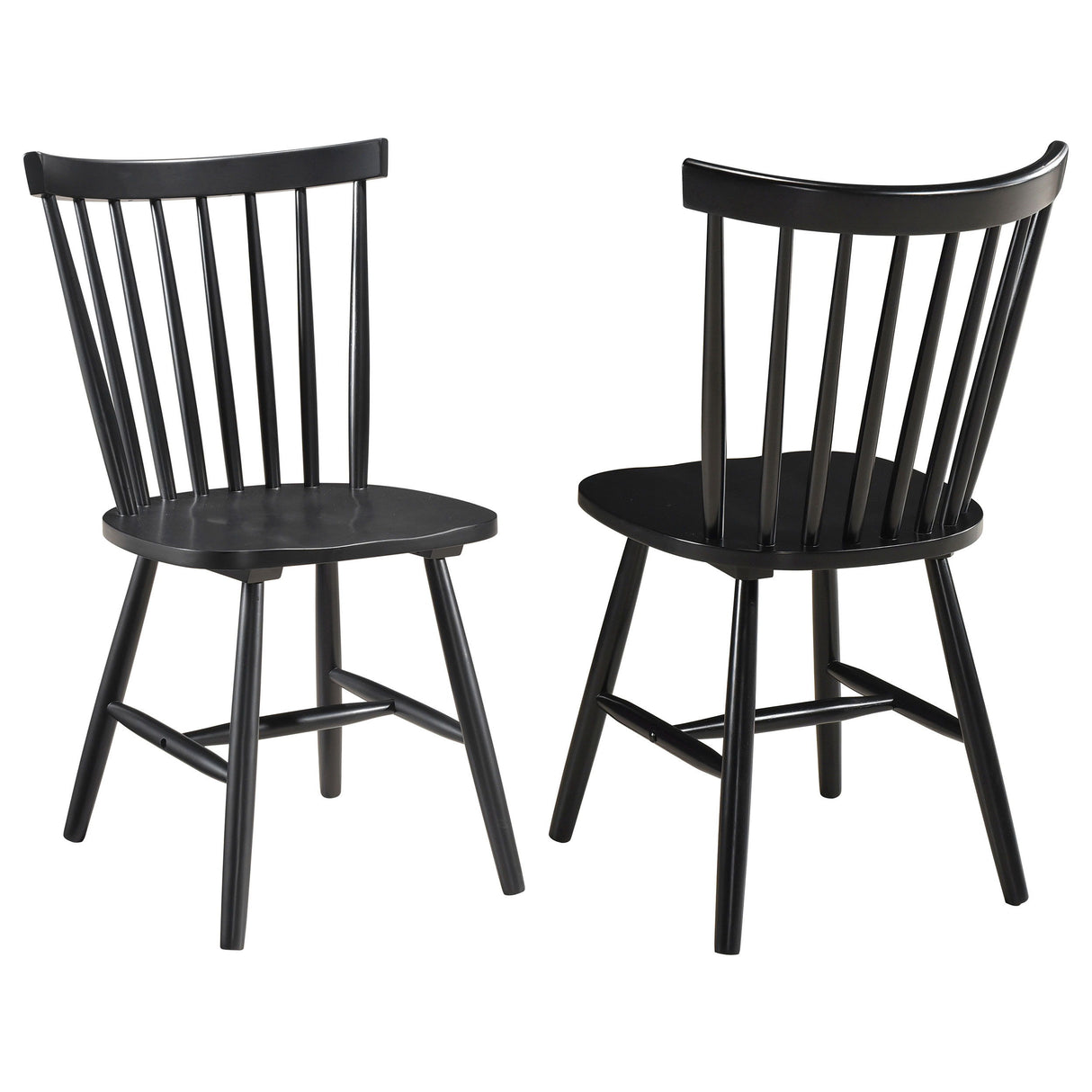 Hollyoak - Windsor Wood Dining Side Chair (Set of 2) - Black by Coaster Fine Furniture | Bel Furniture
