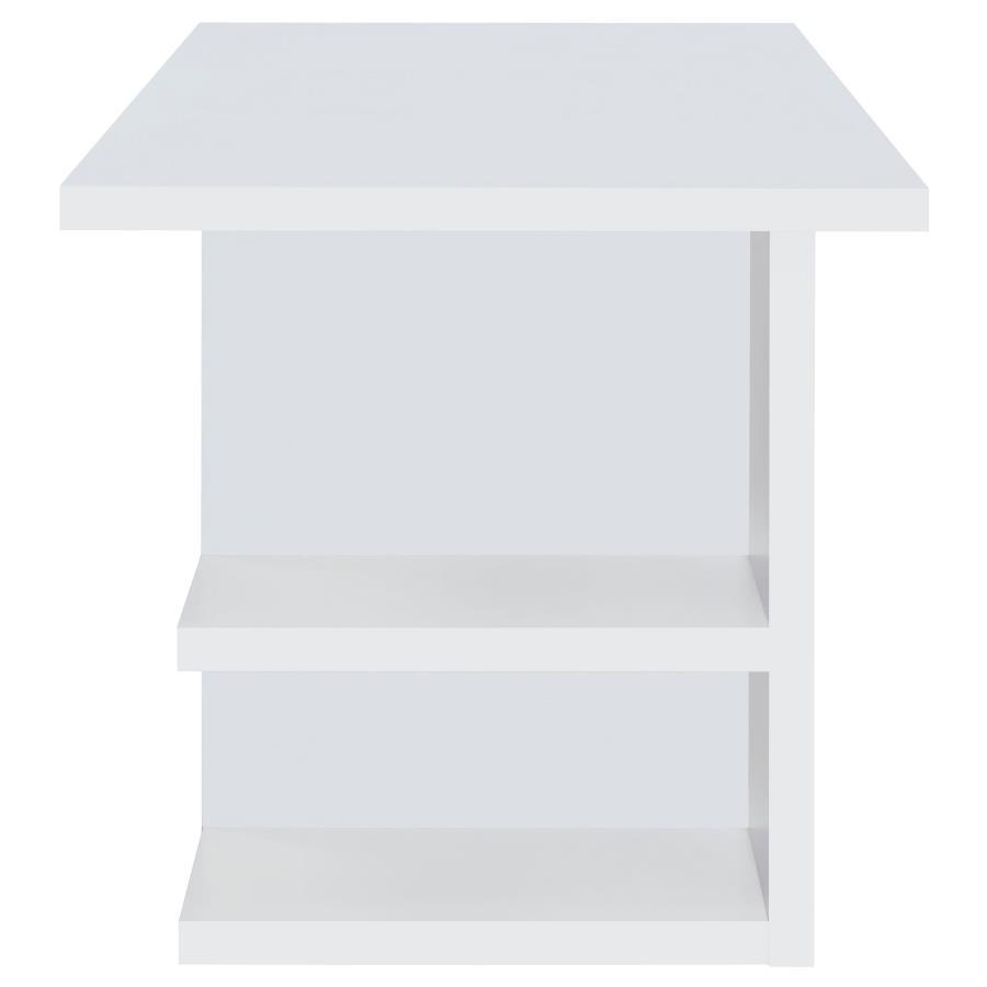 Alice - 4-Shelf Engineered Wood Writing Desk - White by CoasterEssence | Bel Furniture