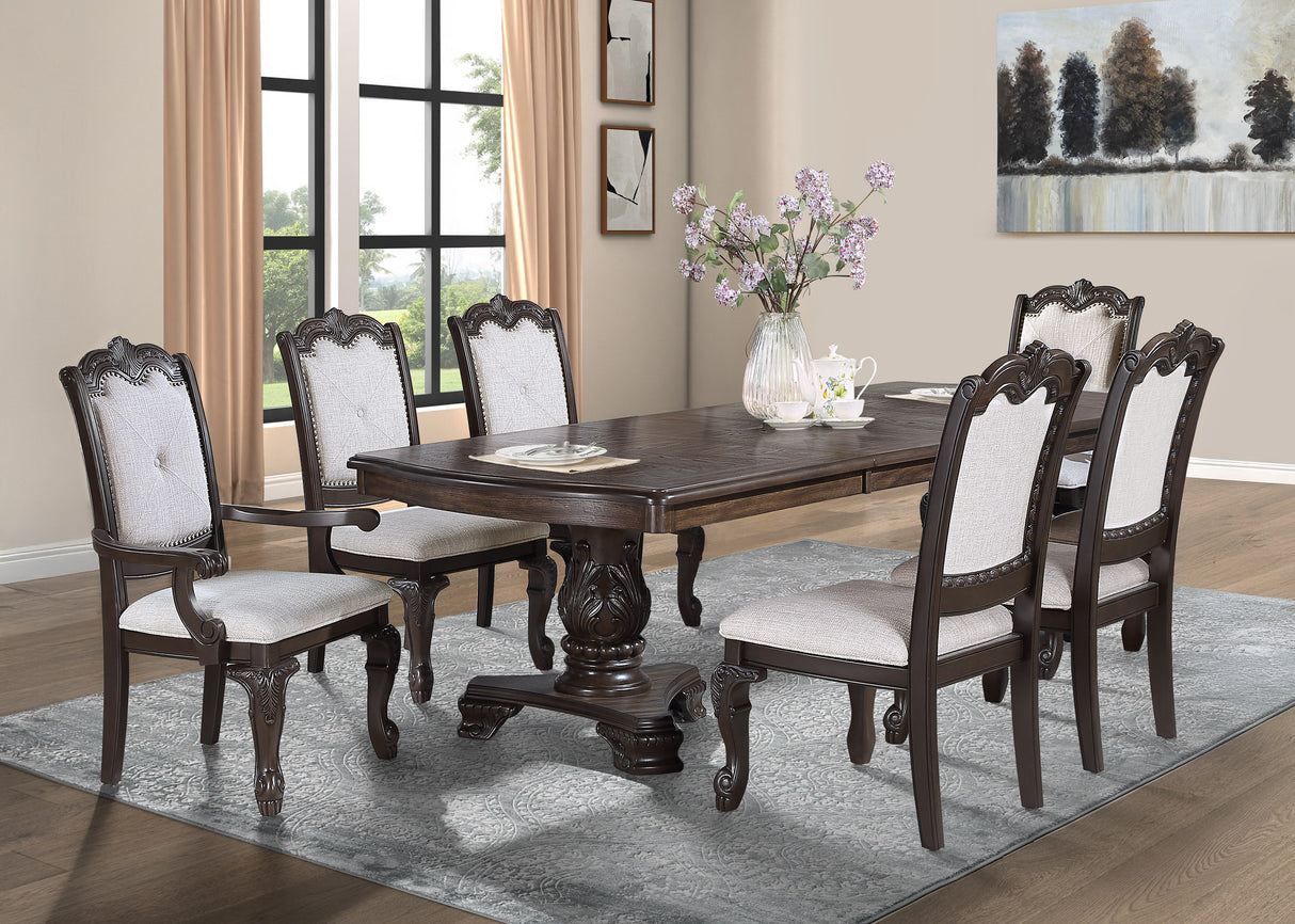 Kiera - Dining Table - Cherry Brown