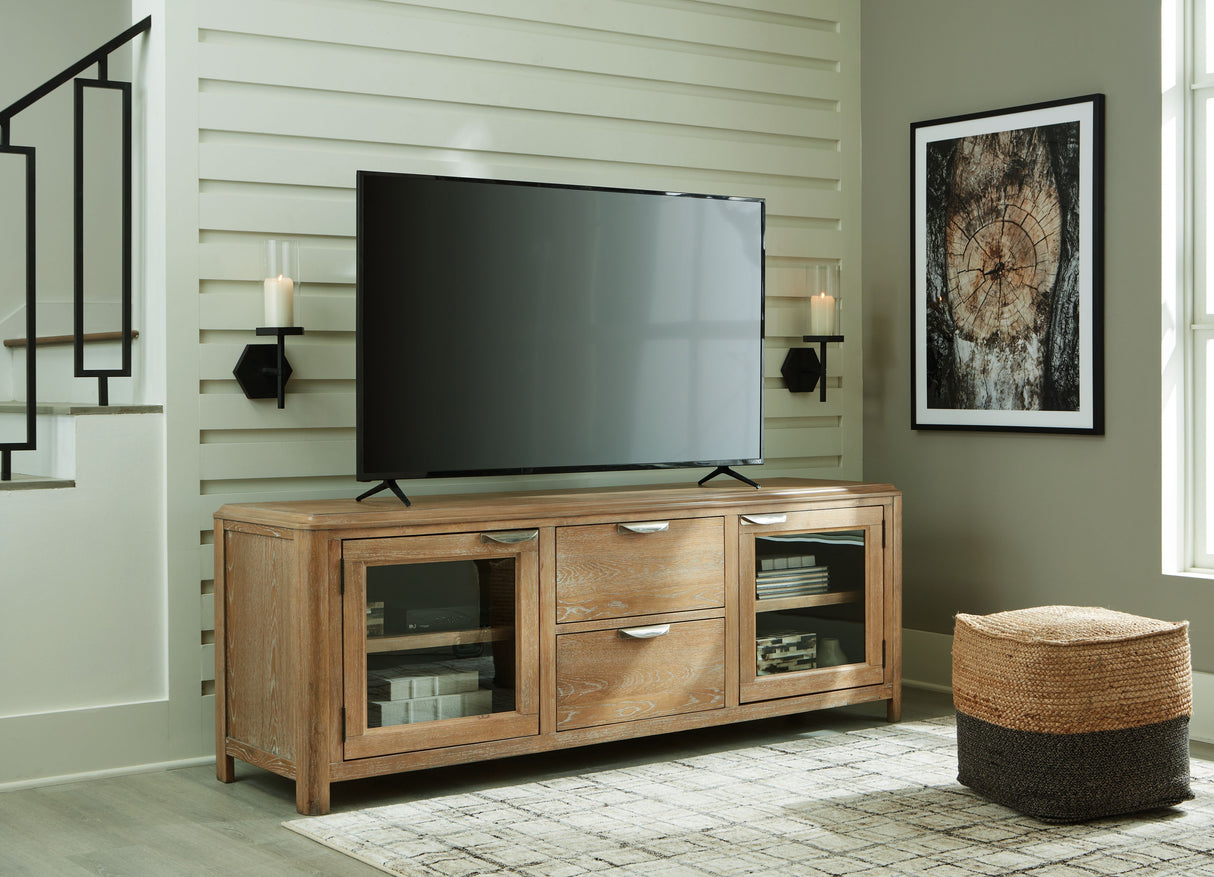 Rencott - Light Brown - Extra Large TV Stand by Signature Design by Ashley® | Bel Furniture