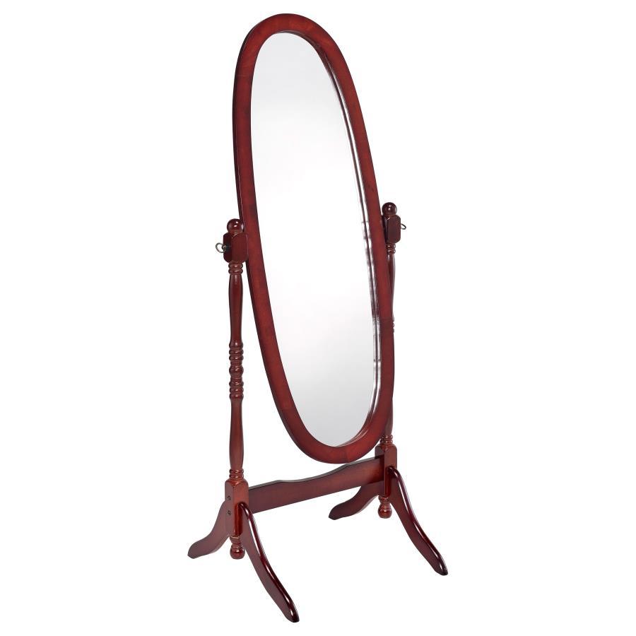 Foyet - Wood Adjustable Length Cheval Mirror Dark Brown by CoasterEveryday | Bel Furniture