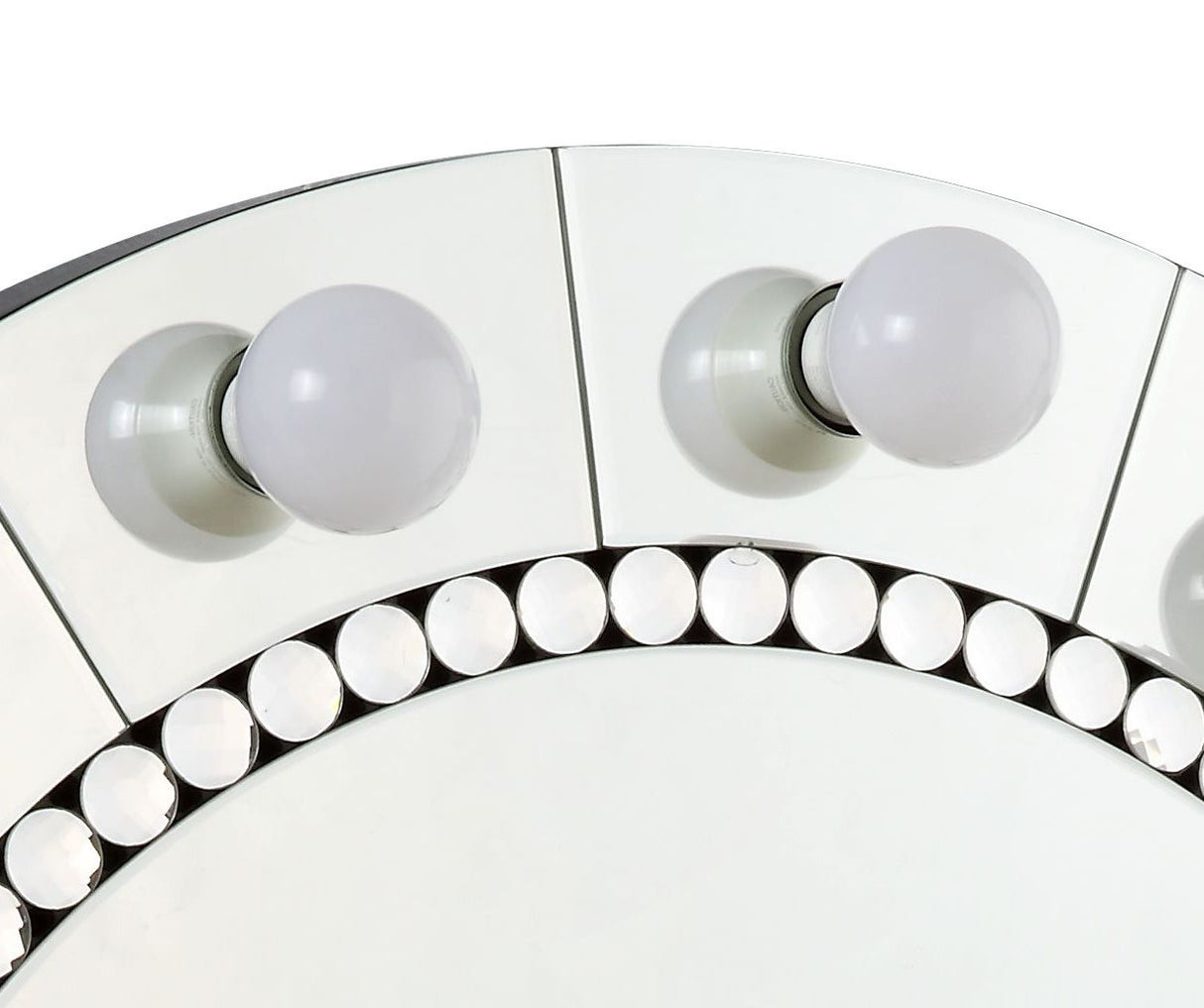 Farai - Glam Mirrored Faux Crystal Diamonds Wall Decor Mirror - Silver by Urban Nest | Bel Furniture