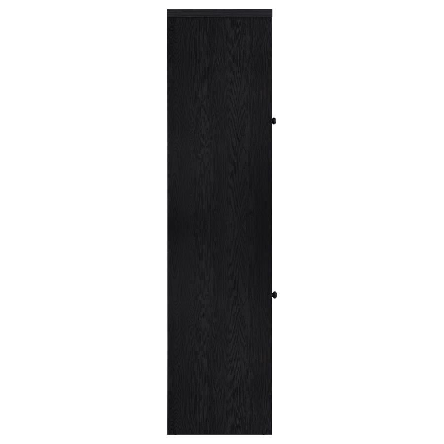 Denison - 67" 2-Door Media Tower Storage Cabinet - Black