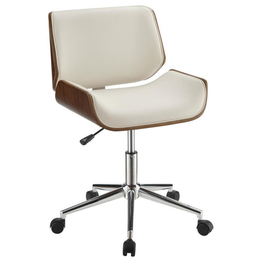 Addington - Upholstered Adjustable Office Desk Chair Beige by CoasterEveryday | Bel Furniture