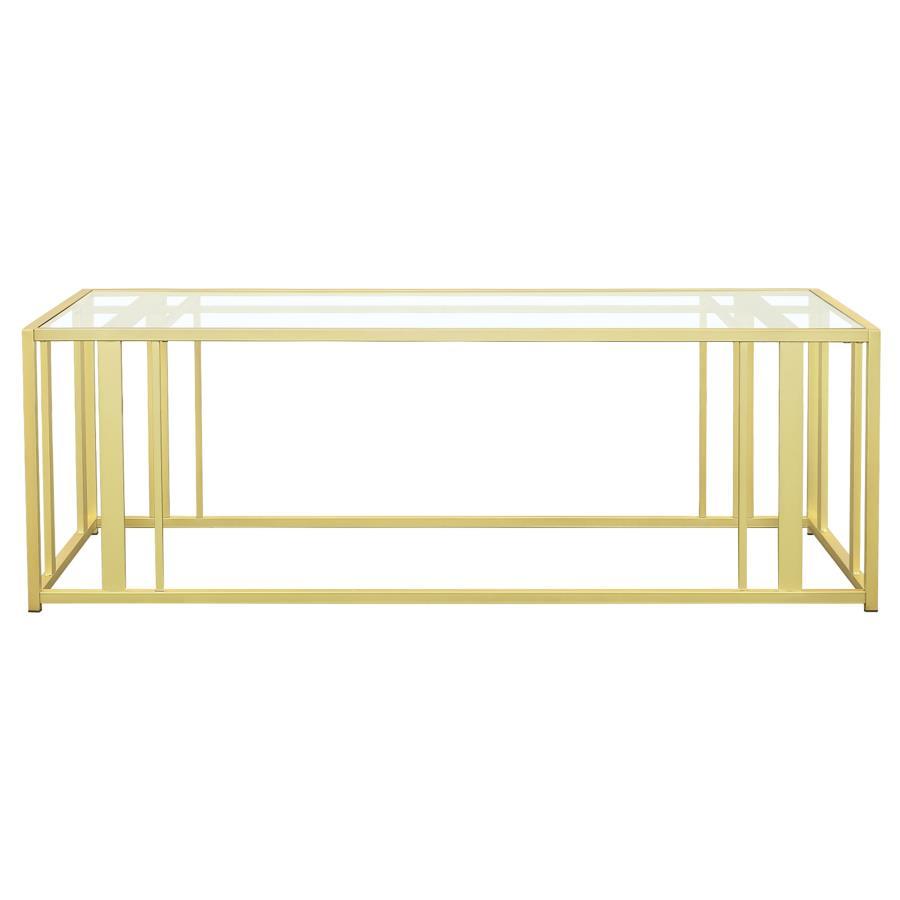Adri - Rectangular Glass Top Coffee Table by Coaster Fine Furniture | Bel Furniture