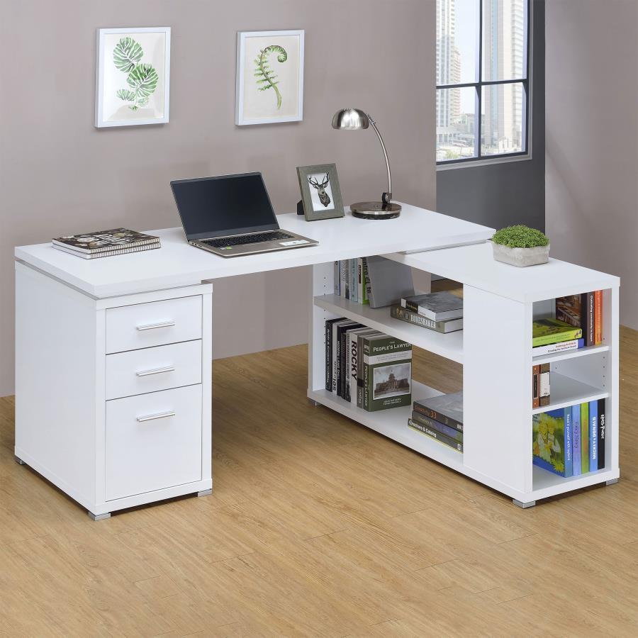 Yvette - 3-Drawer L-Shape Computer Desk by CoasterEveryday | Bel Furniture