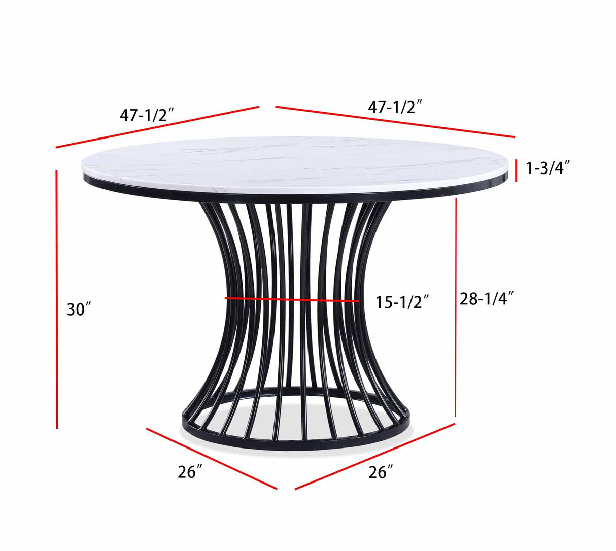 Hadley Faux Marble Round Table