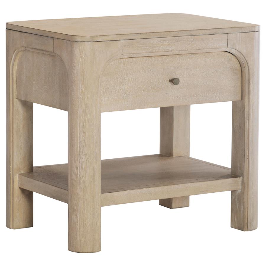 Solano - 1-Drawer Nightstand Bedside Table - Weathered Mango
