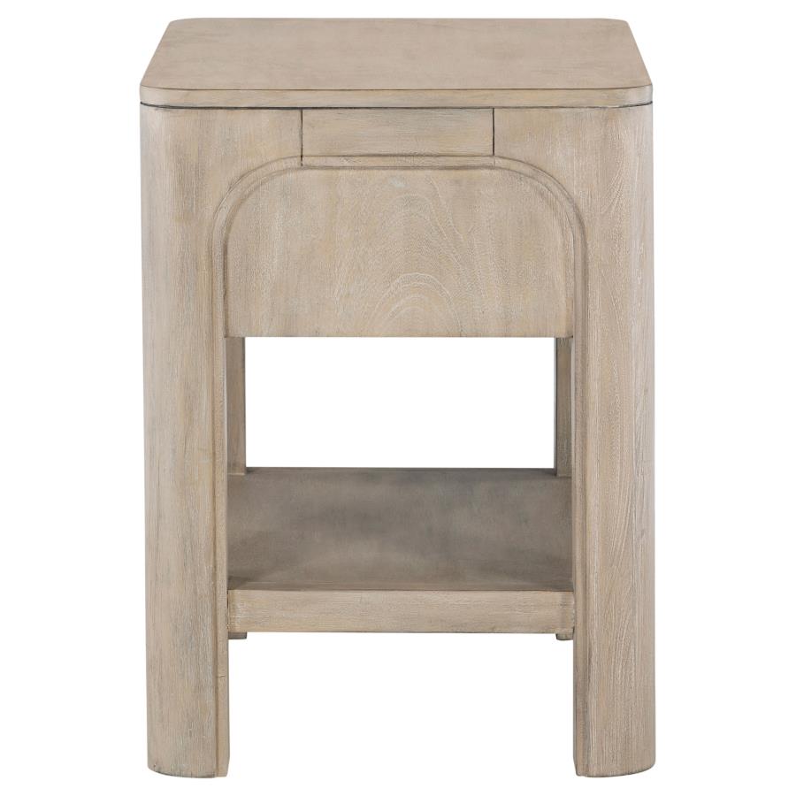 Solano - 1-Drawer Nightstand Bedside Table - Weathered Mango