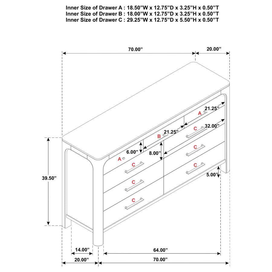 Solano - 9-Drawer Bedroom Dresser