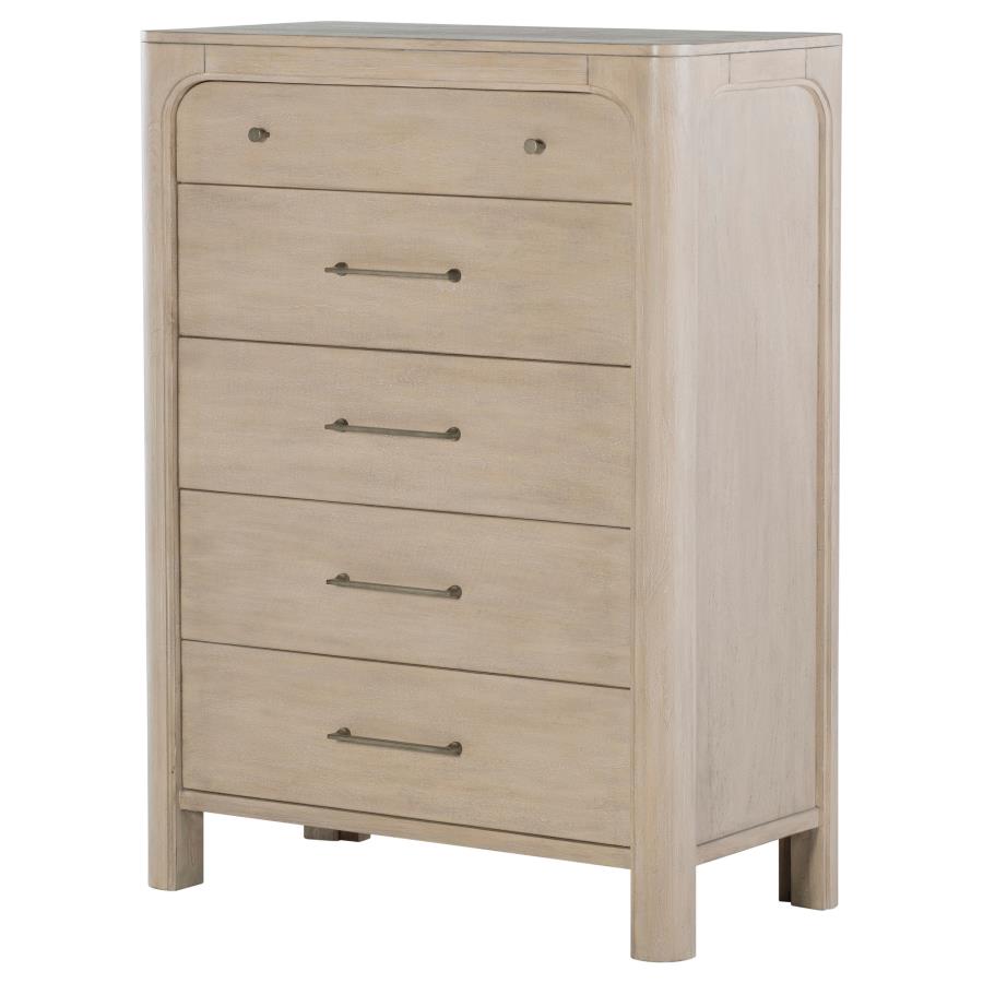 Solano - 5-Drawer Bedroom Chest Of Drawers - Weathered Mango